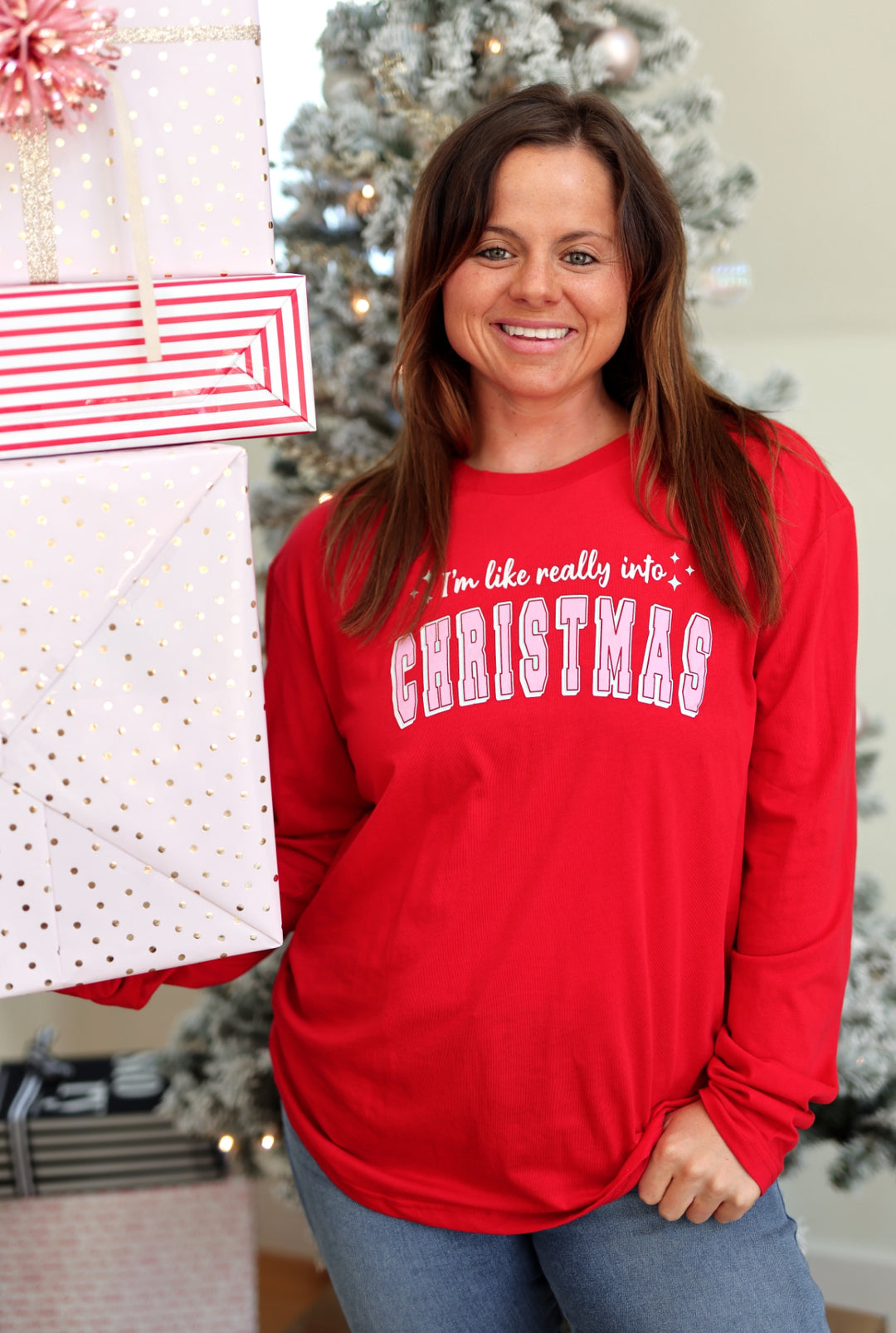 K&C - Really Into Christmas (Red) - Long Sleeve/Crew