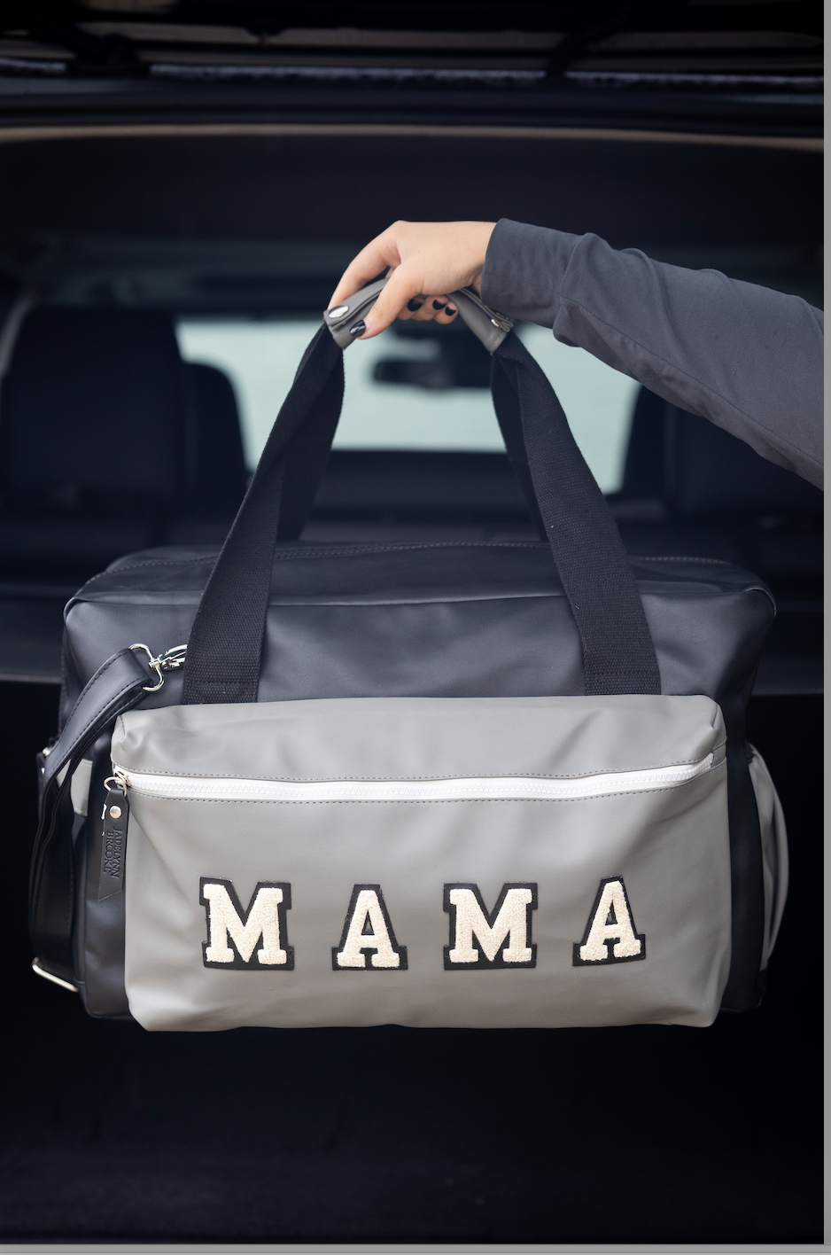 Duffle Bag MAMA - ROXI - Custom Color Block (Midnight/Charcoal)