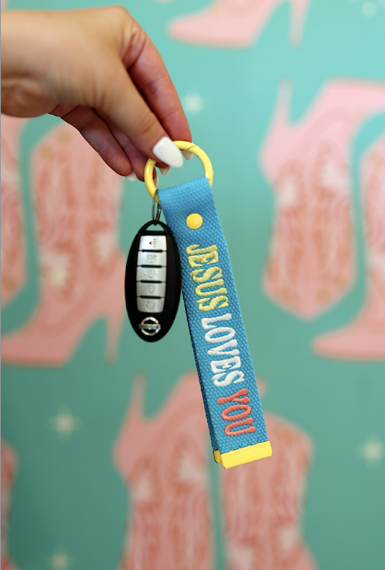 Woven Keychain - Jesus Loves You