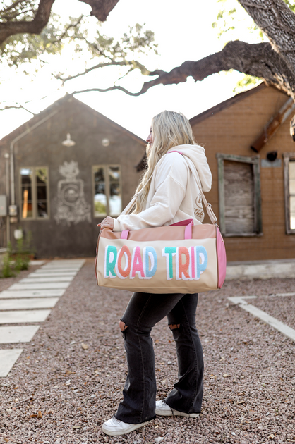 Duffle Bag Cream Tan Road Trip Jadelynn Brooke