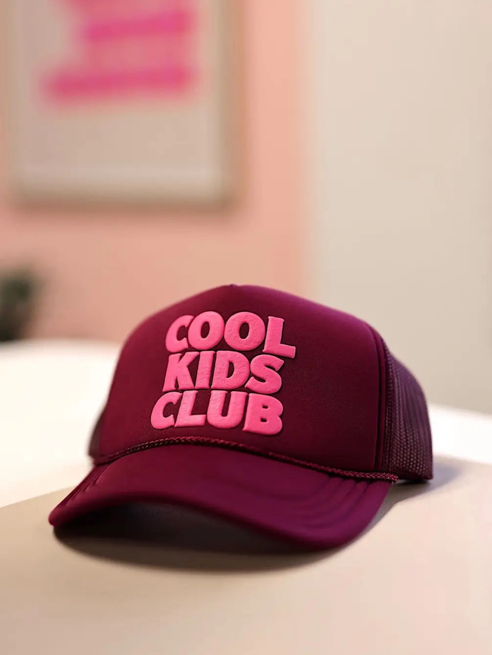 Trucker Hat - Cool Kids Club - Youth (Maroon)