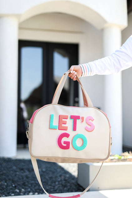 Duffle Bag (Cream/Pink) - Let's Go – Jadelynn Brooke®