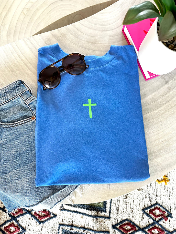 Heaven Is The Party (Flo Blue Heather) - Short Sleeve / Crew