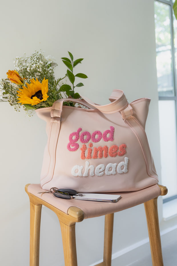 Neoprene Tote - Good Times Ahead (Light Pink)