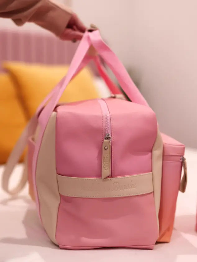 Duffle Bag - Sunset Color Block Gradient WITHOUT customization  (Cream/Pink/Coral/Orange/Yellow)