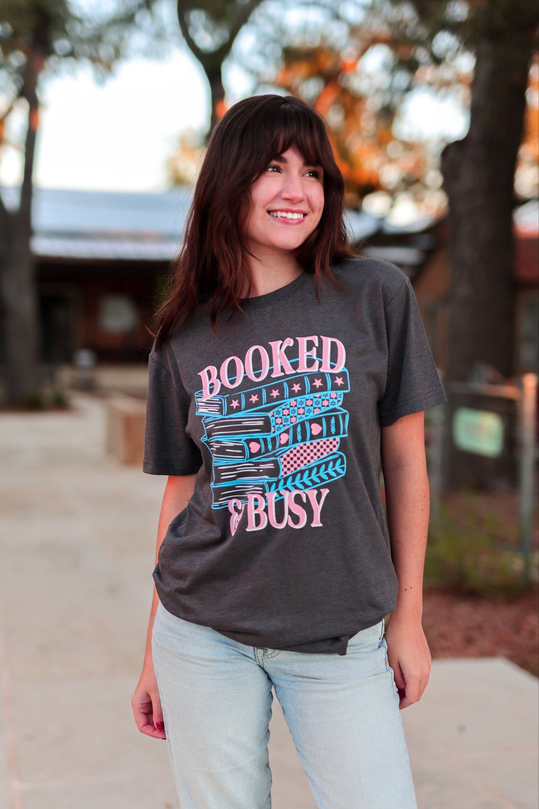 K&C Booked & Busy - (Grey) S/S Crew