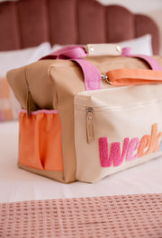 Duffle Bag (Cream/Coral) - Weekend