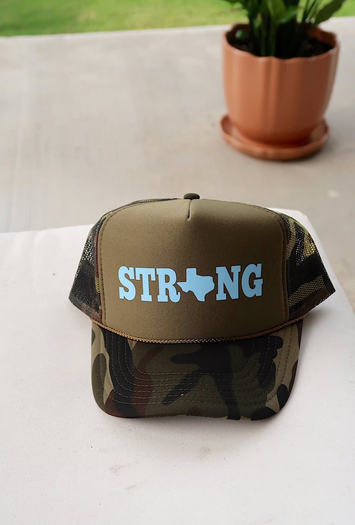 Trucker Hat - Texas Strong (Camo/Blue)