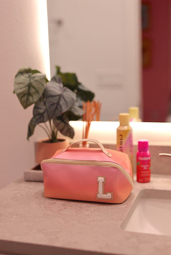 Custom Hold All Cosmetic Bag - Sunset Gradient (Coral/Yellow/Orange)