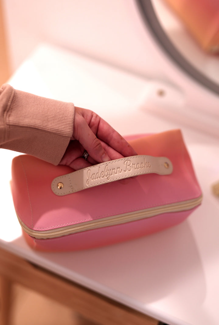 Custom Hold All Cosmetic Bag - Sunset Gradient (Coral/Yellow/Orange)