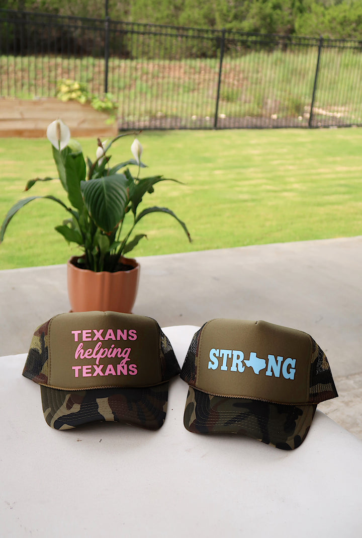 Trucker Hat - Texas Strong (Camo/Blue)