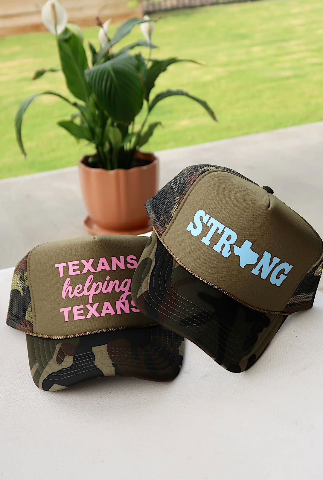 Trucker Hat - Texas Strong (Camo/Blue)