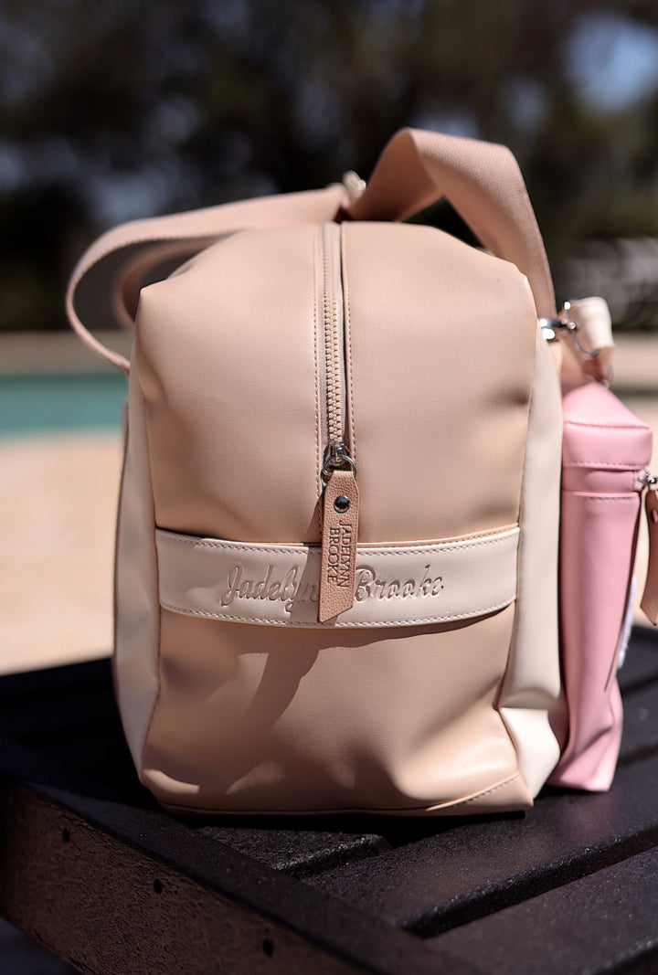 Custom Duffle Bag - The Hampton Color Block (Blush/Latte/Cream)