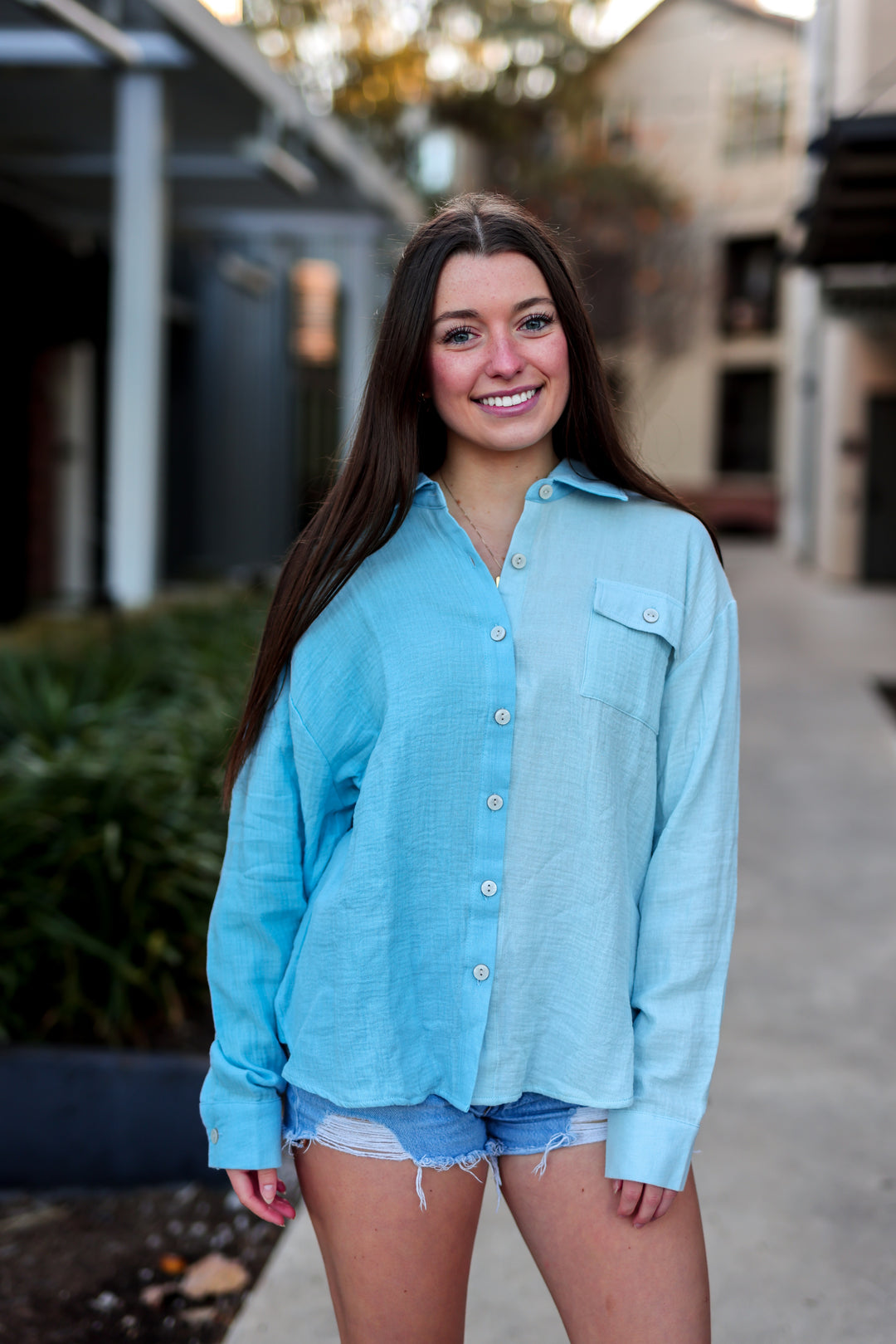 Everyday Gauze Top - Seaside Combo