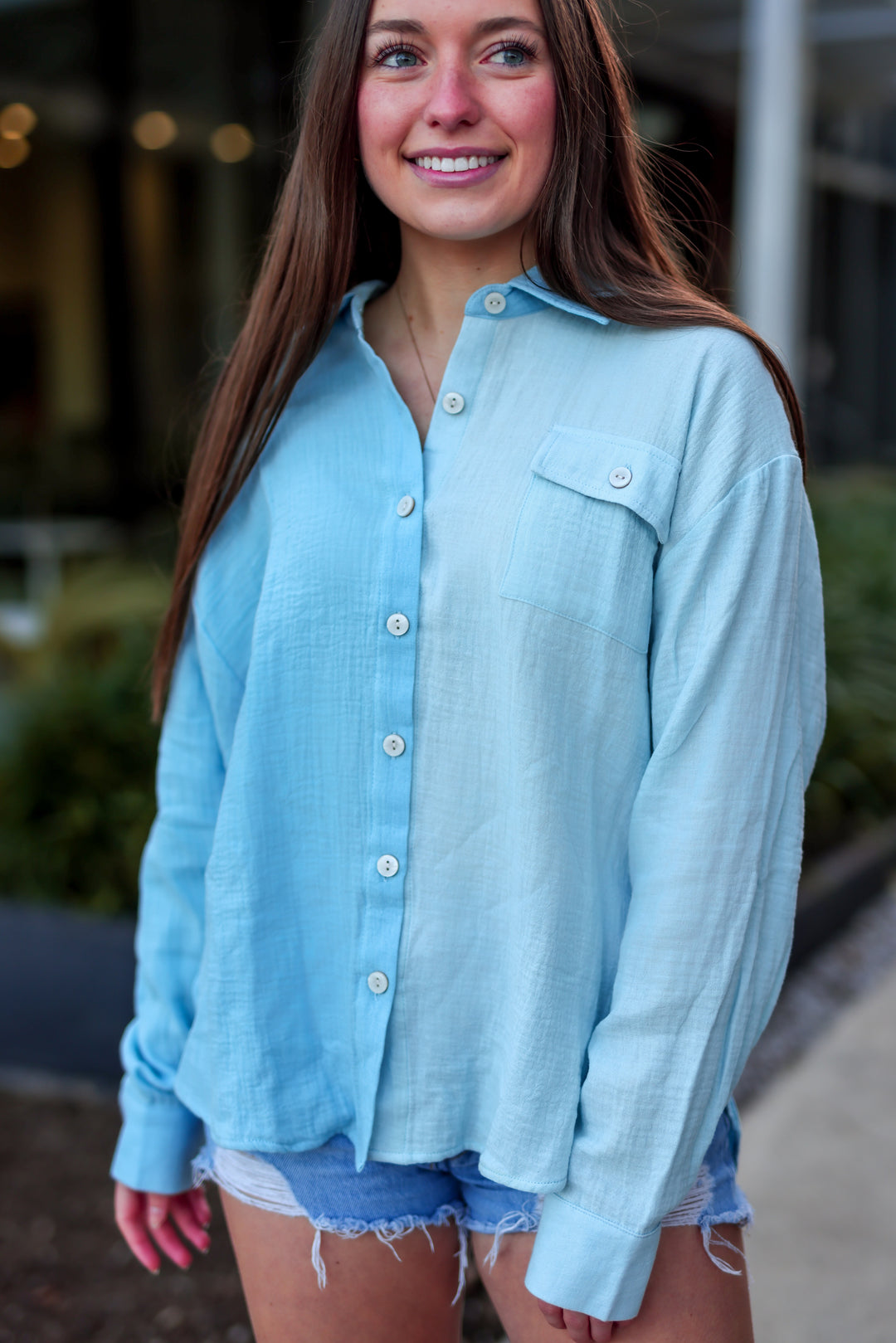 Everyday Gauze Top - Seaside Combo