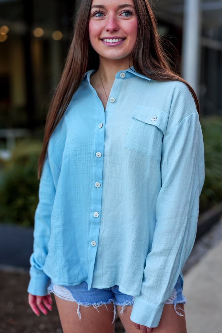 Everyday Gauze Top - Seaside Combo