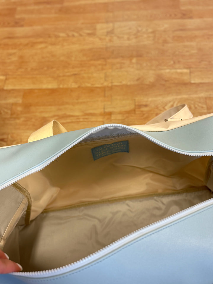 Custom Duffle Bag - The Nantucket Color Block (Ivory/Seaside Blue/Sunny Yellow)