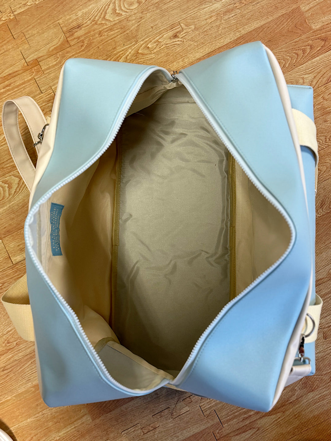 Custom Duffle Bag - The Nantucket Color Block (Ivory/Seaside Blue/Sunny Yellow)