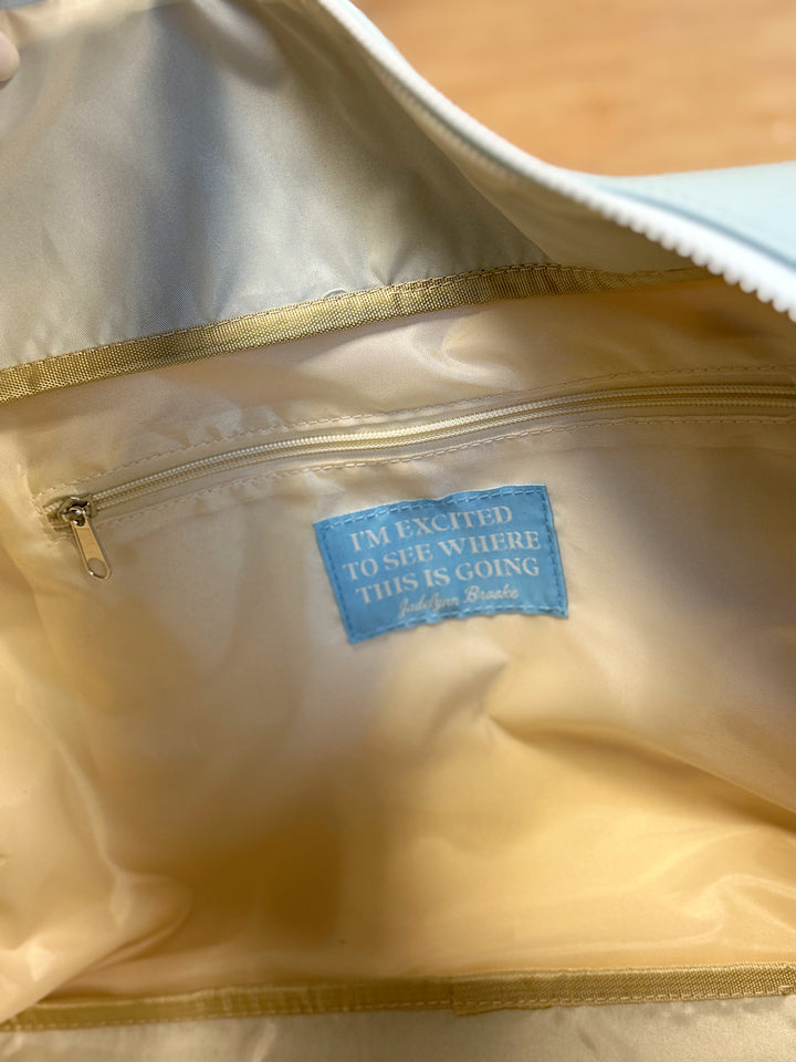 Custom Duffle Bag - The Nantucket Color Block (Ivory/Seaside Blue/Sunny Yellow)