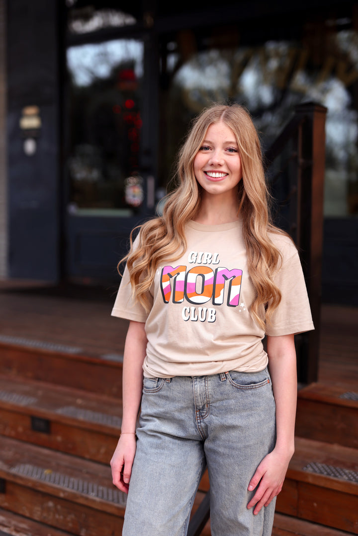 Girl Mom Club (Latte) - Short Sleeve/Crew