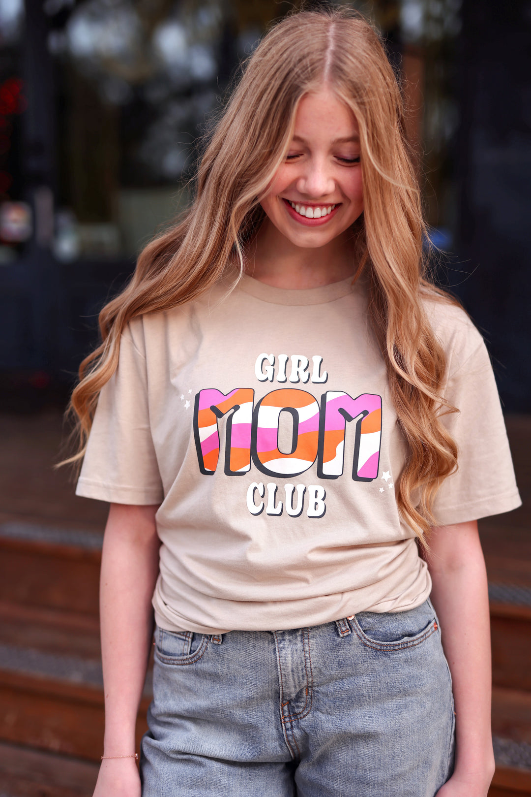 Girl Mom Club (Latte) - Short Sleeve/Crew