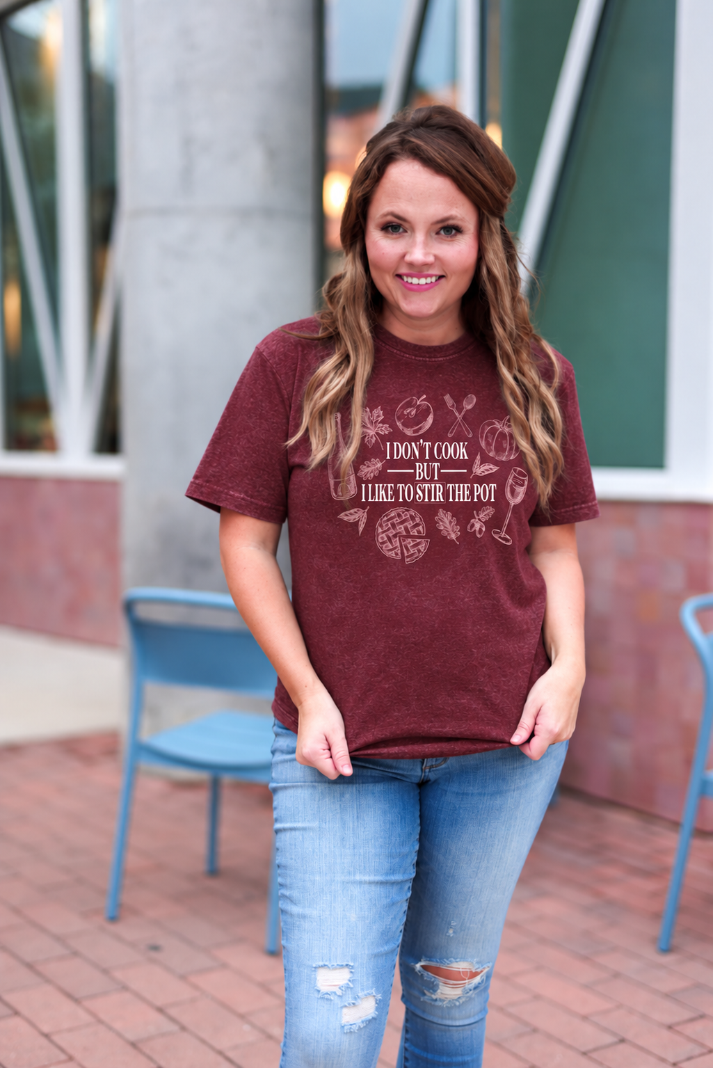 Stir The Pot (Maroon Mineral Wash) - Short Sleeve/Crew