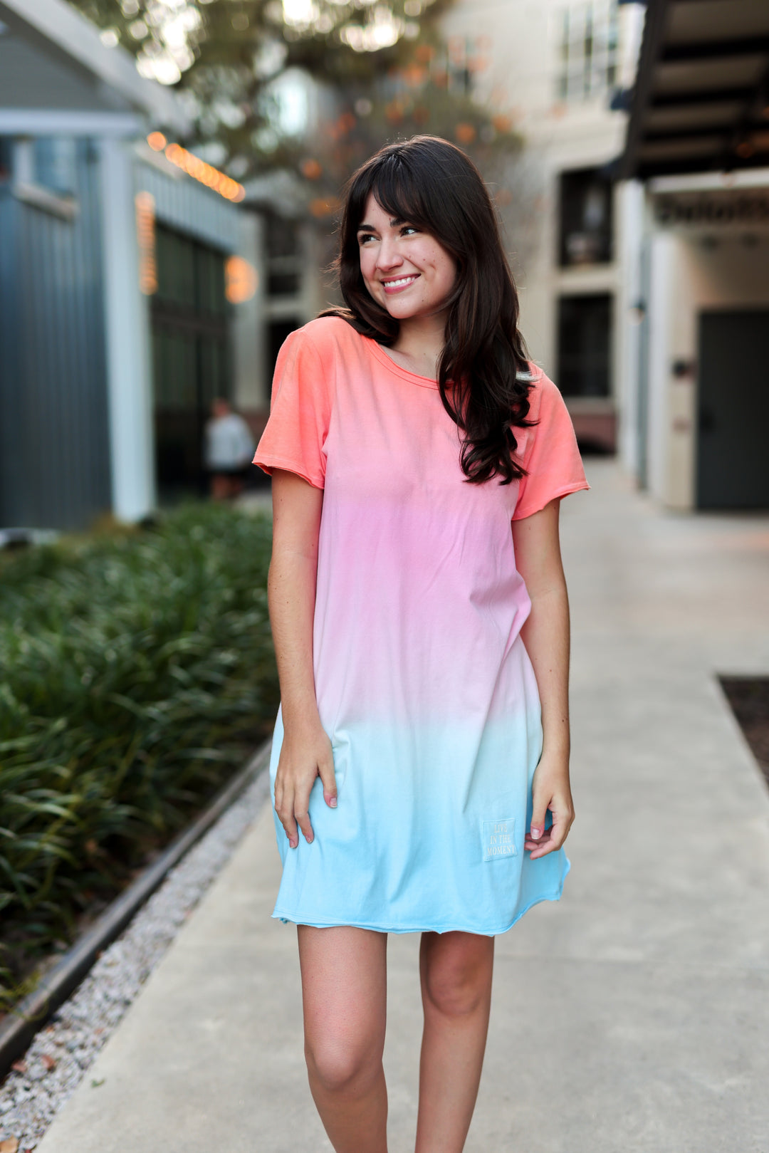 mineral wash t shirt dress Wisteria Mineral Wash Pocketed T-shirt Long Dress