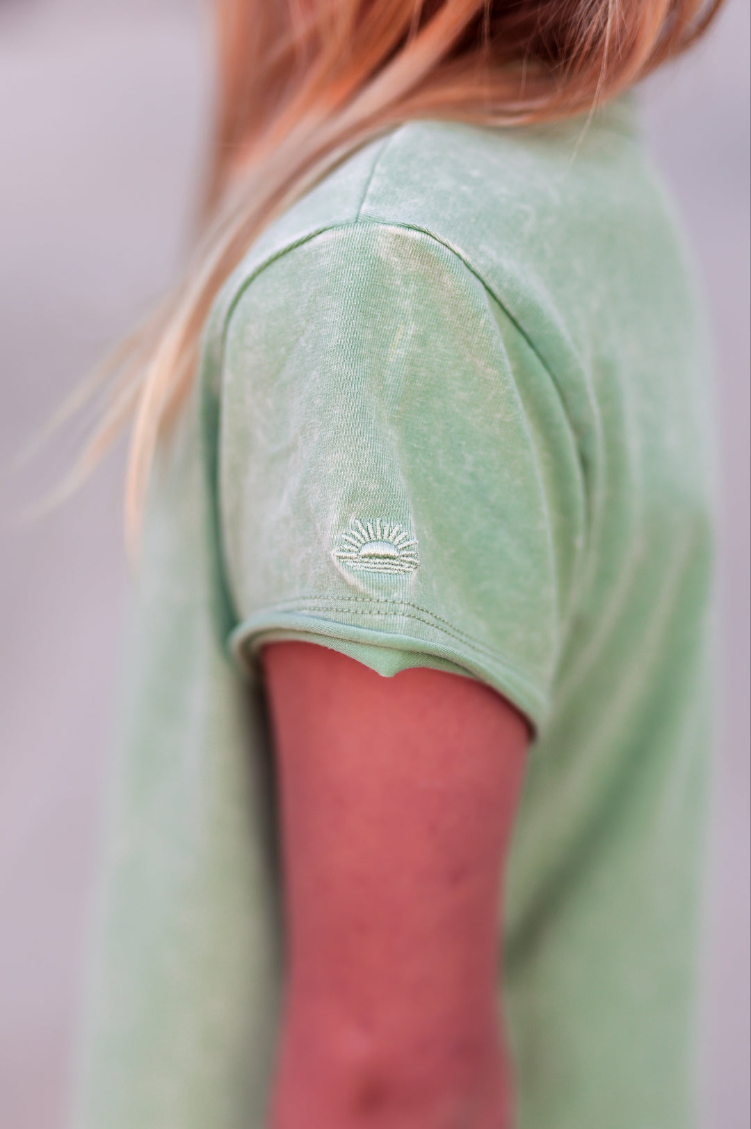 Mineral Wash T-Shirt Dress YOUTH  - Matcha