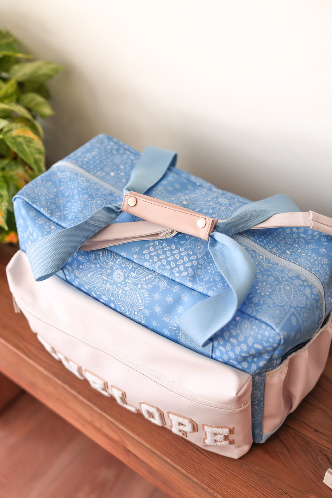 Custom Duffle Bag - Remi Paisley (Blue/Cream)