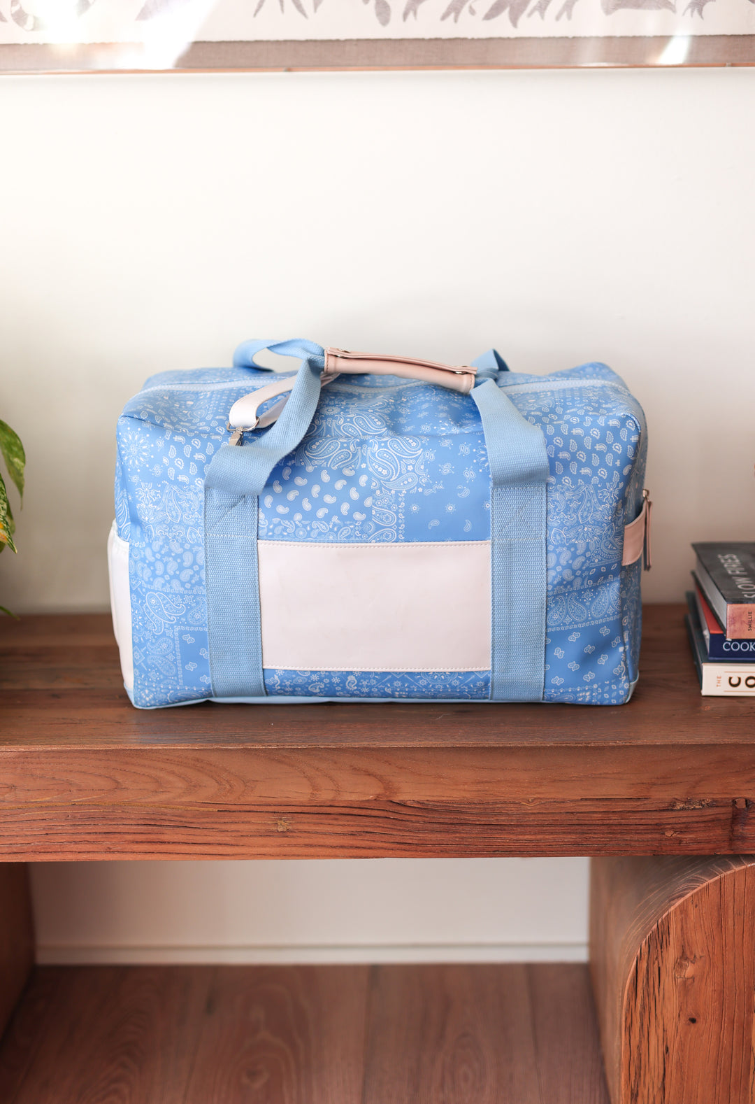 Custom Duffle Bag - Remi Paisley (Blue/Cream)