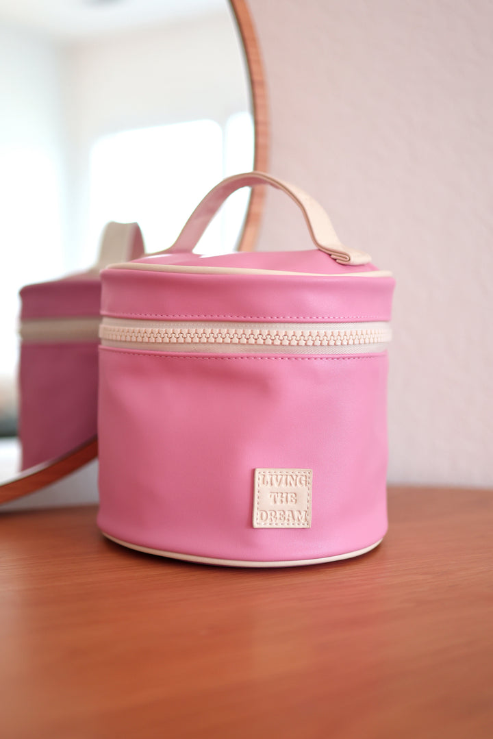Mini Barrel Toiletry Bag - Pink