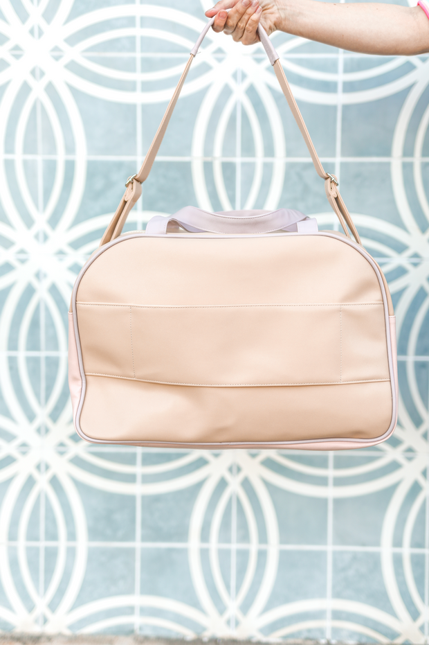 Duffle Bag (Cream/Pink) - Let's Go – Jadelynn Brooke®