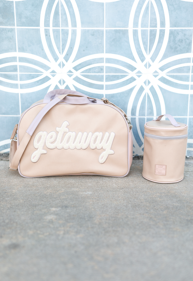 Duffle Bag (Cream/Pink) - Let's Go – Jadelynn Brooke®