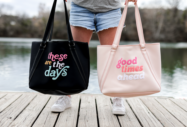 Neoprene Tote - Good Times Ahead (Light Pink)