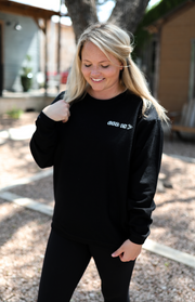 God Is Greater Than (Black - Puff Print) - Corded Sweatshirt/Crew