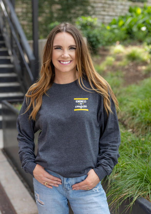 K&C - Cozy Vibes Only (Charcoal Heather) - LS Crew – Jadelynn Brooke®