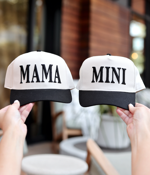 Trucker Hat - MINI 3D Embroidery - Youth (Natural/Black)