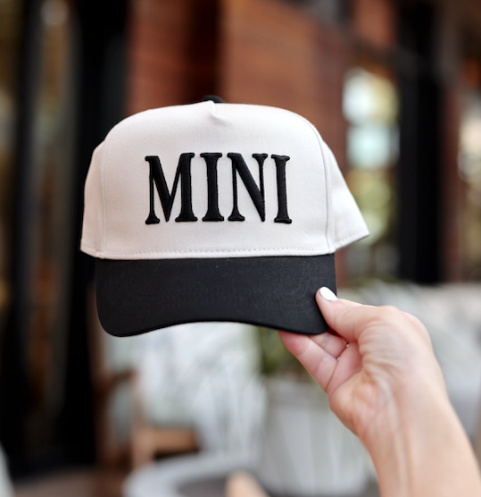 Trucker Hat - MINI 3D Embroidery - Youth (Natural/Black)