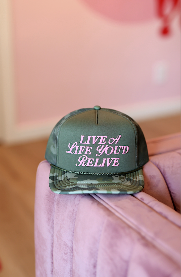 Trucker Hat - Live A Life You'd Relive (Camo/Pink)