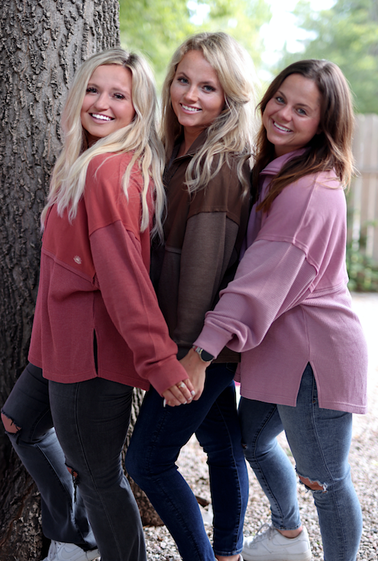 Ready Or Not Waffle Quarter Zip Pullover - (Dusty Rose) – Jadelynn Ready Or Not Waffle Quarter Zip Pullover - (Dusty Rose) – Jadelynn