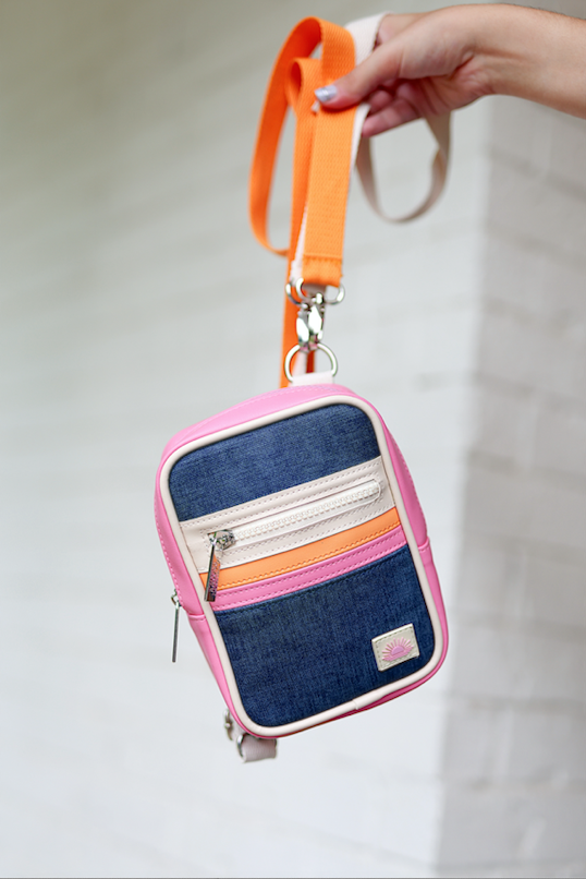 Crossbody Purse - Denim Print