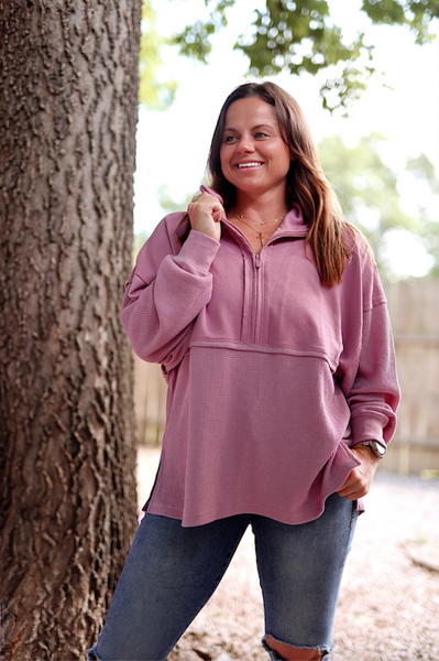 トップス bibiy rosetee Heavy Ribbed Zip-up Sweatshirt | la Vie en Rose