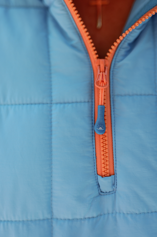 On Cloud Nine Puffer Hoodie - (Cobalt/Coral)