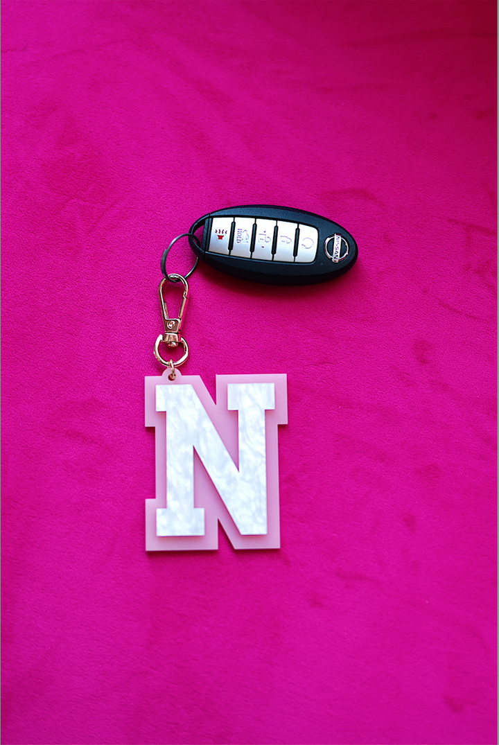 Acrylic Keychain - Pink/Pearl