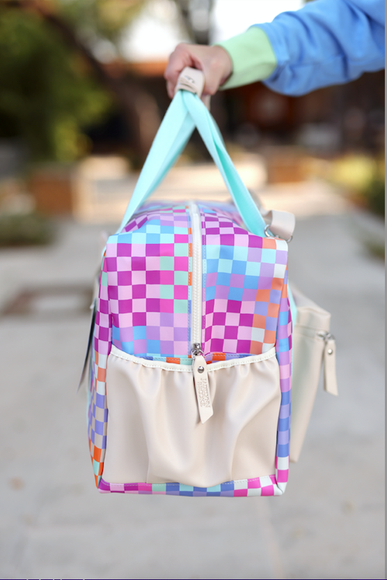 Duffle Bag - Happy Checkered *SMALL pocket* WITHOUT customization
