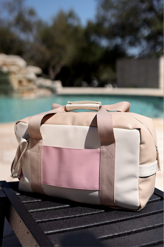 Duffle Bag - The Hampton Color Block WITHOUT customization (Blush/Latte/Cream)