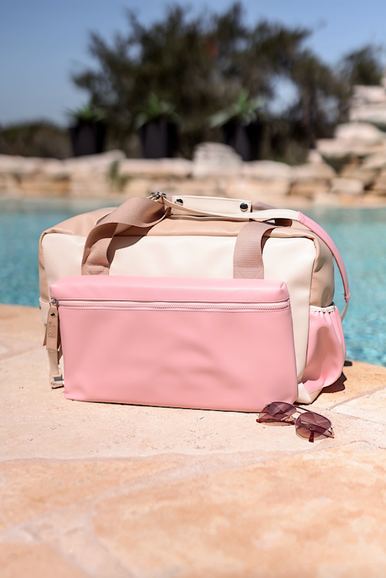 Duffle Bag - The Hampton Color Block WITHOUT customization (Blush/Latte/Cream)