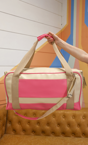 Duffle Bag (Cream/Pink) - Let's Go – Jadelynn Brooke®