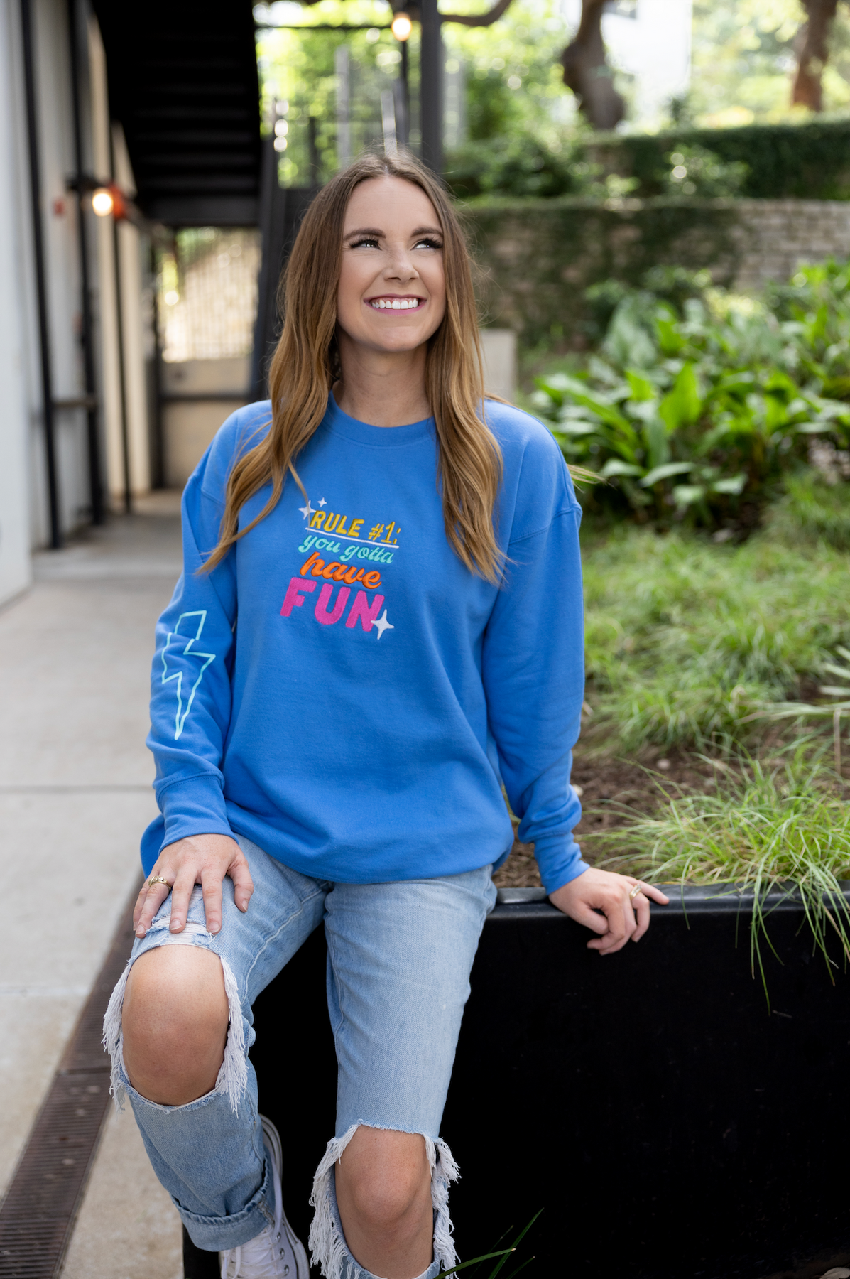 Blue 2025 fuzzy sweatshirt