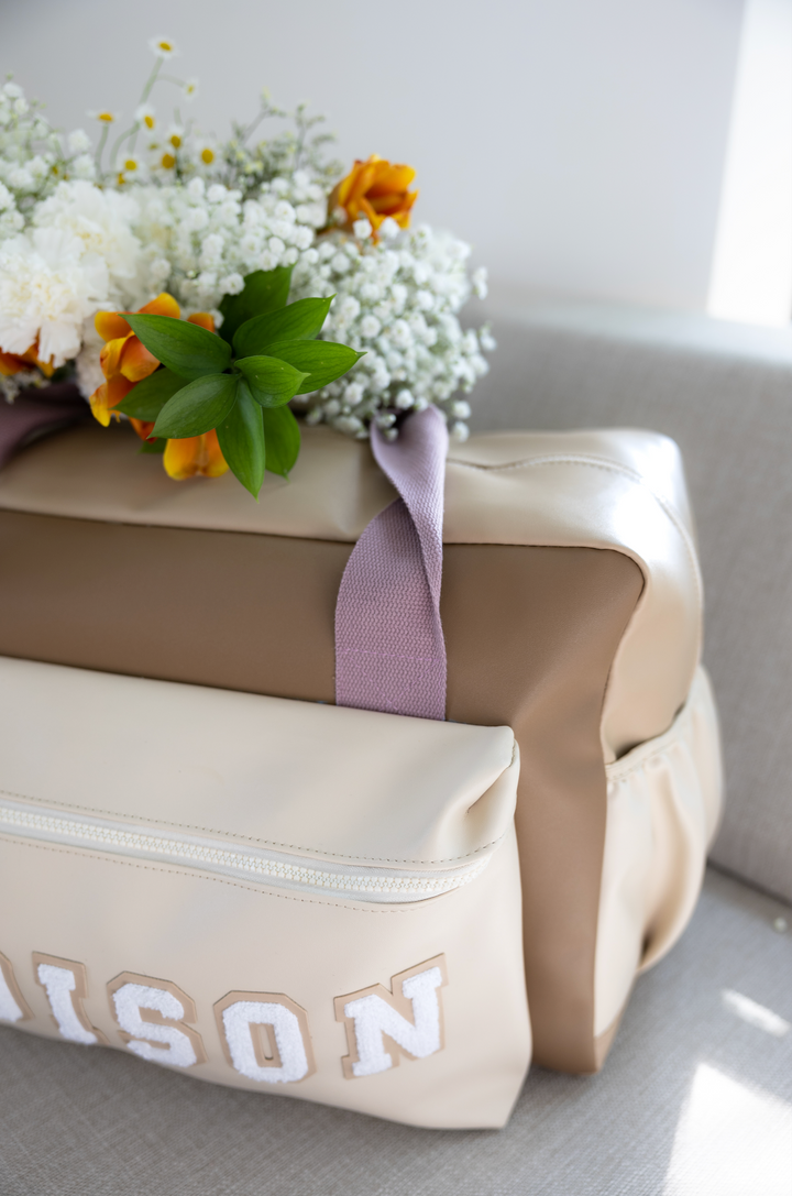 Custom Duffle Bag - The ARI Color Block (Lavender/Latte)